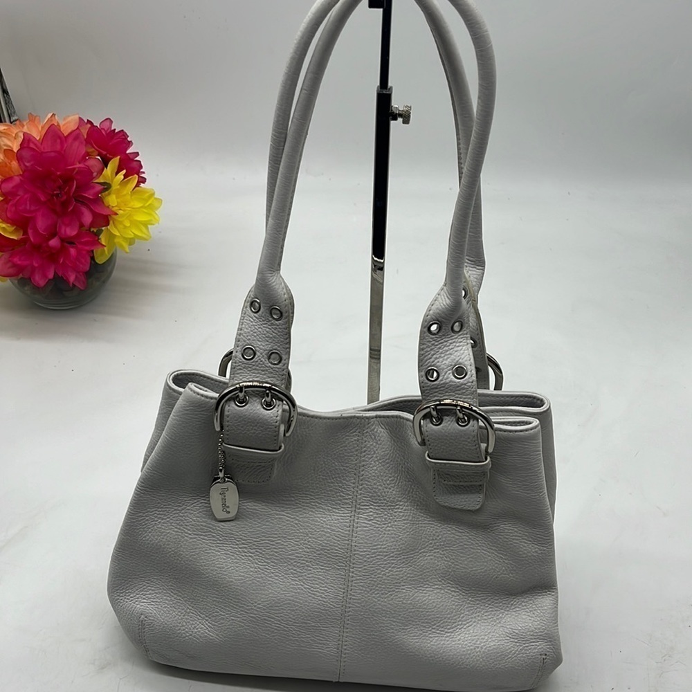 Tignanello White Pebble Leather Shoulder Bag MCB5161N